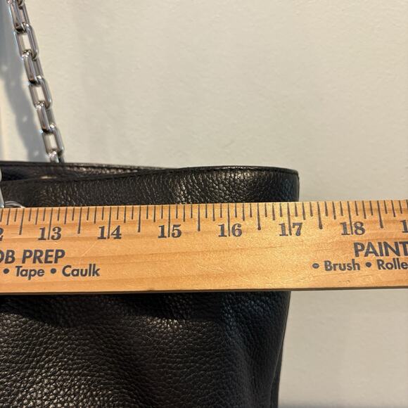 MICHAEL KORS Tote Bag Black Large Chain Mercer Work Bag Pebbled Leather Office - Picture 12 of 16